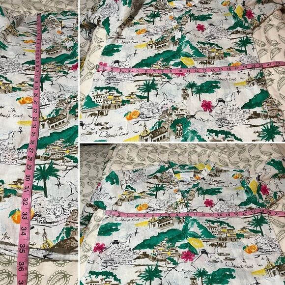 Cynthia Rowley Almafi Coast Linen Shirt Dress Roll Tab Pockets Mini M NWOT - Picture 13 of 13